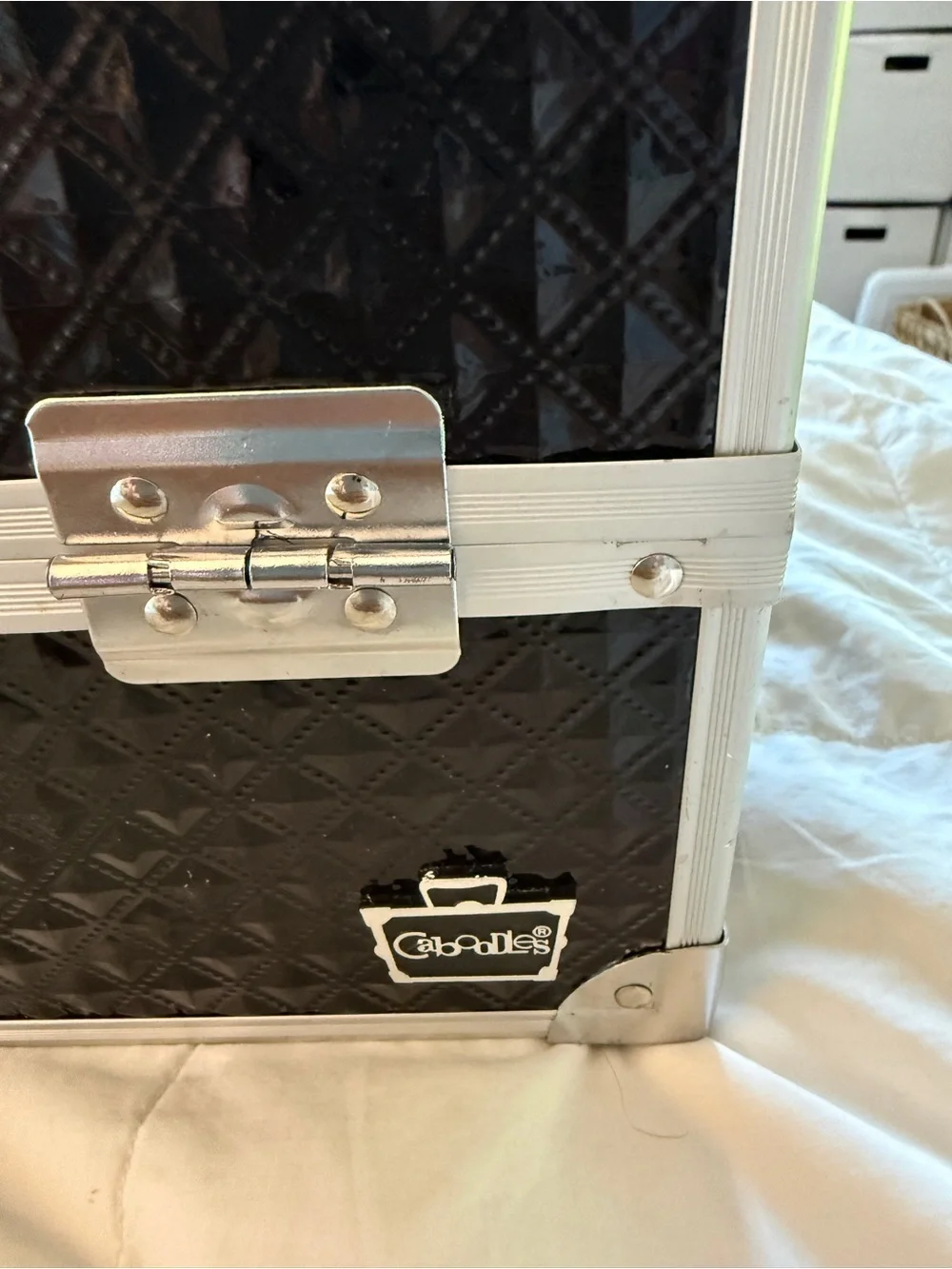 Caboodles Black and Silver Makeup Train Case